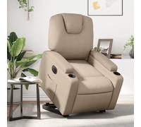 Vidaxl sillón elevable eléctrico cuero artificial capuchino