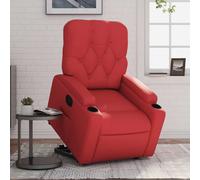 vidaXL Sillón elevable eléctrico cuero artificial rojo