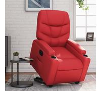 vidaXL Sillón elevable eléctrico cuero artificial rojo