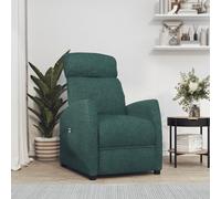 vidaXL Sillón elevable tela verde oscuro
