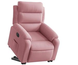 vidaXL Sillón elevador eléctrico reclinable, color rosa, de terciopelo
