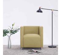 vidaXL Sillón en forma de cubo de tela verde