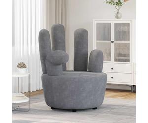 vidaXL Sillón en forma de mano de terciopelo gris
