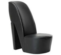 vidaXL Sillón Forma Zapato Tacón Cuero Sintético Mobiliario Decoración Estructura Robusta Duradera Elegante Tapizado Suave Cómodo Estabilidad Negro