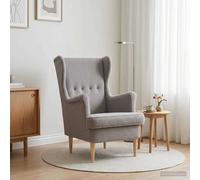 vidaXL Sillón Bouclé 65 x 79 x 100 cm Multicolor Gris Claro