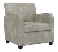 vidaXL Sillón Gris Claro Cuero de Suede Sintético
