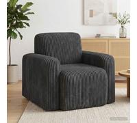 vidaXL Sillón Gris Oscuro Pana