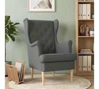 vidaXL Sillón Gris oscuro Tela