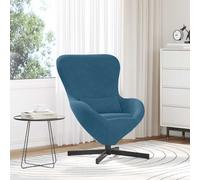 Sillón Huevo Azul 63 X 73 X 90 Cm Terciopelo Vidaxl