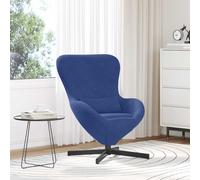 vidaXL Sillón huevo Azul Policía 63 x 73 x 90 cm Terciopelo