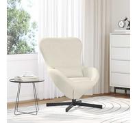 vidaXL Sillón huevo Crema 63 x 73 x 90 cm Terciopelo con giro