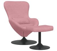 vidaXL Silla Huevo con Puff – Terciopelo rosa, giratoria, con asientos cómodos