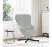 vidaXL Sillón huevo Gris claro 63 x 73 x 90 cm Terciopelo Giratorio Asiento cómodo