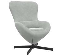 vidaXL Sillón huevo Gris claro 63 x 73 x 90 cm Terciopelo Giratorio Asiento cómodo