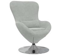 vidaXL Sillón Huevo Gris Claro Terciopelo, Silla de salón Moderna, Asientos Elegantes, Terciopelo, cómodos, Forma de Huevo, giratoria para Relajarse en casa