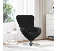 vidaXL Sillón huevo Negro Terciopelo