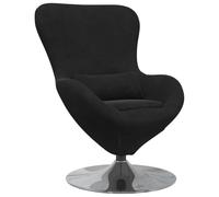 vidaXL Sillón Huevo Negro Terciopelo, Silla de salón Moderna, Asientos Elegantes, Terciopelo, cómodos, Forma de Huevo, giratoria para Relajarse en casa