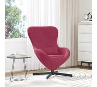 vidaXL Sillón tipo Huevo 63 x 73 x 90 cm Terciopelo Giratorio cómodo y ergonómico Rojo Vino