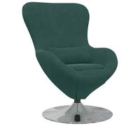 vidaXL Sillón huevo - moderno giratorio, terciopelo verde oscuro