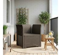 vidaXL Sillón individual Apariencia de ratán PP Gris claro