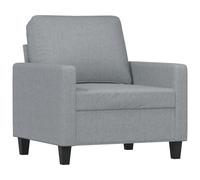 vidaXL Sillón individual, color gris claro, 60 cm, tapizado en tela