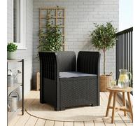 vidaXL Sillón individual con cojín, apariencia de ratán PP, resistente al clima para jardín
