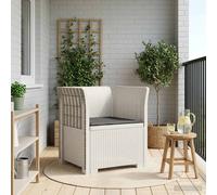 vidaXL Sillón Individual con Cojín Apariencia de Ratan PP Blanco