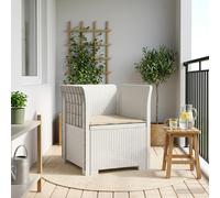 vidaXL Sillón Individual con Cojín Apariencia de Ratan PP Blanco