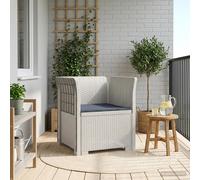 vidaXL Sillón Individual con Cojín Apariencia de Ratan PP Blanco
