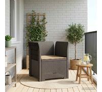vidaXL Sillón Individual con Cojín Apariencia de Ratan PP Gris Claro