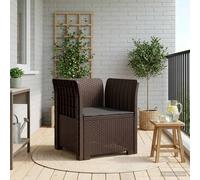 vidaXL Sillón Individual con Cojín Apariencia de Ratan PP Marrón