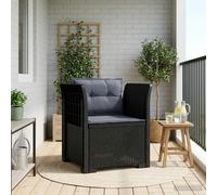 vidaXL Sillón individual con cojines Apariencia de ratán PP resistente al clima para jardín