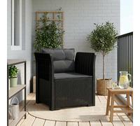 vidaXL Sillón individual con cojines, apariencia de ratán (PP)