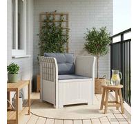 vidaXL Sillón Individual con Cojines Apariencia de Ratan PP Blanco