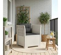 vidaXL Sillón Individual con Cojines Apariencia de Ratan PP Blanco