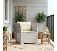vidaXL Sillón Individual con Cojines Apariencia de Ratan PP Blanco