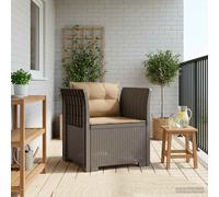 vidaXL Sillón Individual con Cojines Apariencia de Ratan PP Gris Claro