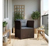vidaXL Sillón Individual con Cojines Apariencia de Ratan PP Marrón