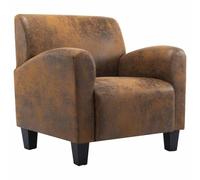 vidaXL Sillón de piel de ante artificial ergonómico para interior y duradero Marrón