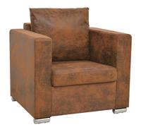 vidaXL Sillón marrón 82x73x82 cm piel sintética