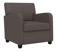 vidaXL Sillón Marrón Brillante Cuero sintético