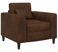 vidaXL Sillón marrón, tapizado en cuero sintético tipo ante
