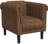 vidaXL Sillón marrón, tapizado en imitación de cuero con aspecto de ante