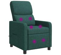 vidaXL Sillón Masajeador Verde Oscuro Tela