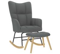 vidaXL Sillón mecedora con taburete tela en color Gris claro/Negro/Amarillo claro y más | cómodas modernas ergonómicas para comedor cocina salón hogar