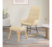 vidaXL Sillón mecedora con taburete tela en color Verde oscuro/Amarillo/Gris oscuro y más | cómodas modernas ergonómicas para comedor cocina salón hogar
