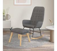 vidaXL Sillón mecedora con taburete tela en color Verde oscuro/Amarillo/Gris oscuro y más | cómodas modernas ergonómicas para comedor cocina salón hogar
