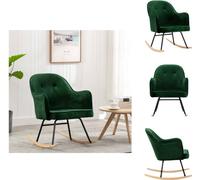 vidaXL Sillón mecedora de terciopelo, color verde oscuro - Sillones mecedoras