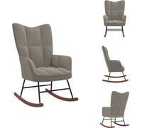 vidaXL Sillón mecedora gris claro, tapizado en terciopelo - Sillones mecedoras