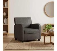 vidaXL Sillón Negro Envejecido Cuero sintético